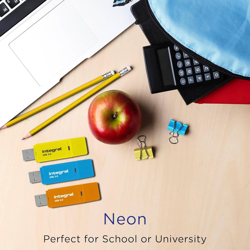 Integral Neon USB 3.0 64GB pendrive 3 darabos szett kék/sárga/narancs