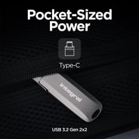 SSD Portabil Integral USSD Turbo-C 256 GB USB 3.2 Gen 2x2, Viteză Citire 2000 MB/s, Viteză Scriere 1300 MB/s, Carcasă Metalică din Aliaj de Zinc 3