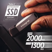 SSD Portabil Integral USSD Turbo-C 256 GB USB 3.2 Gen 2x2, Viteză Citire 2000 MB/s, Viteză Scriere 1300 MB/s, Carcasă Metalică din Aliaj de Zinc 2