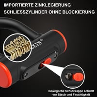 INTEKIN reťazový zámok na bicykel, 10 mm kalená oceľ, 100 cm dlhá reťaz na motorku a bicykel s visiacim zámkom, bezpečnostný zámok pre e-bike, skúter a elektrickú kolobežku 4