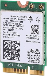 Intel AX201NGW WiFi 6 Kártya 2400Mbps M.2 Bluetooth 5.0 Windows 10 64bit 7