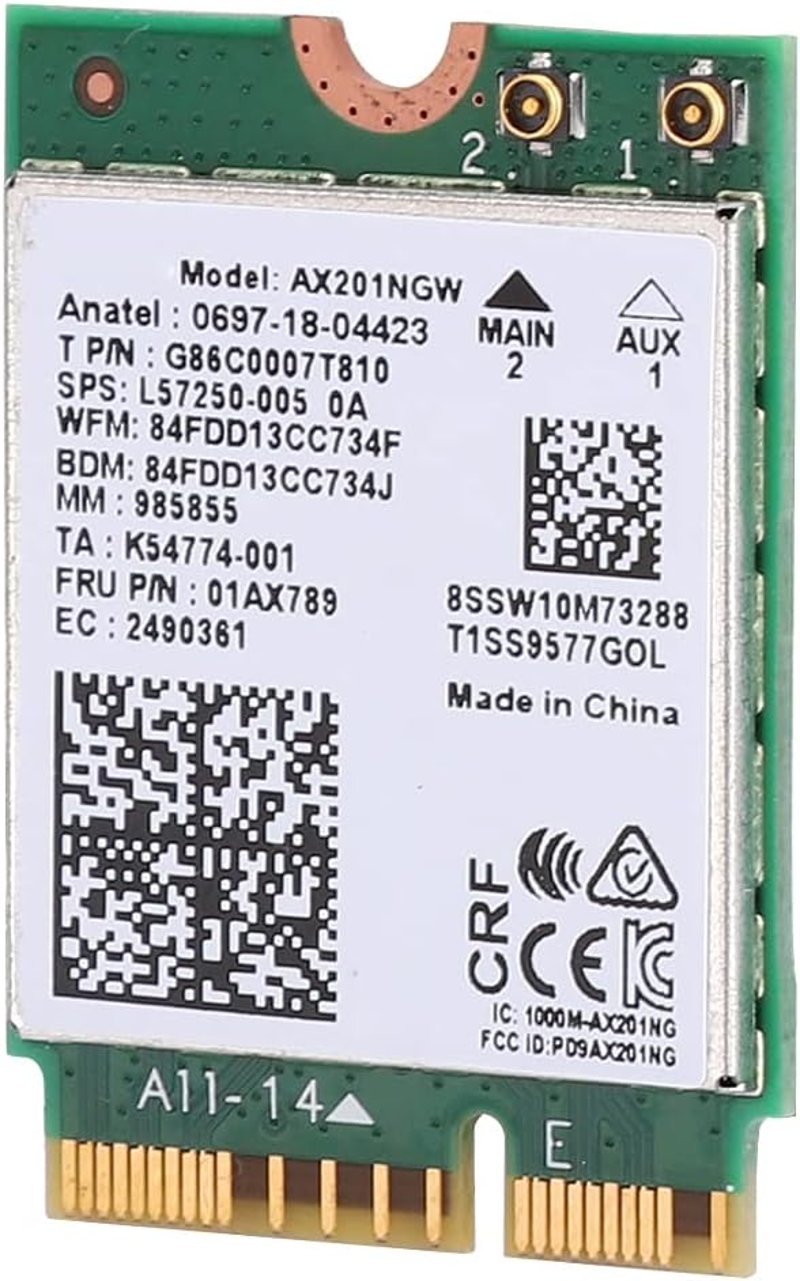 Intel AX201NGW WiFi 6 Kártya 2400Mbps M.2 Bluetooth 5.0 Windows 10 64bit