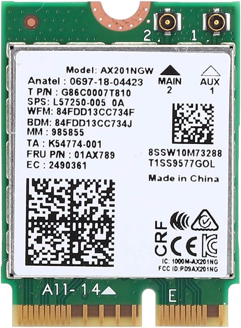 Intel AX201NGW WiFi 6 Kártya 2400Mbps M.2 Bluetooth 5.0 Windows 10 64bit