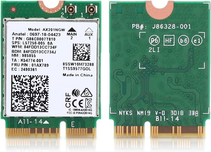 Intel AX201NGW WiFi 6 Kártya 2400Mbps M.2 Bluetooth 5.0 Windows 10 64bit