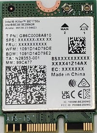 Interný WLAN/Bluetooth adaptér Intel Killer Wi-Fi 7 BE1750 (BE200.NGWG.NVX) 1