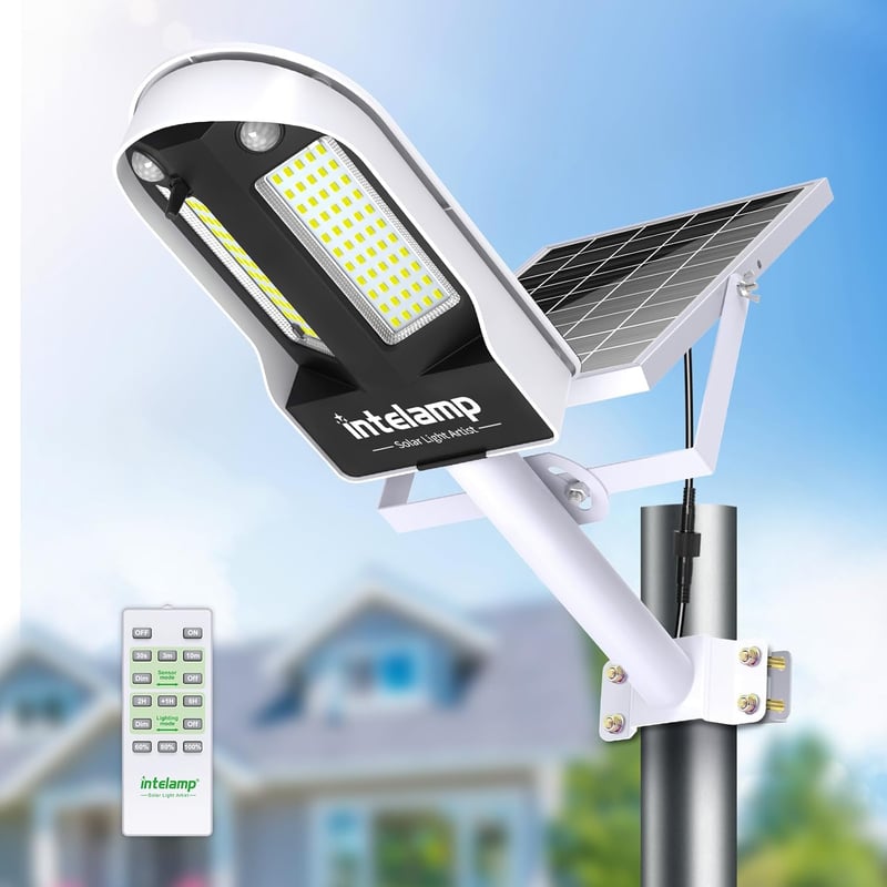 INTELAMP LED Napelemes Lámpa 12500mAh IP65 Vízálló Mozgásérzékelős Kültéri Világítás