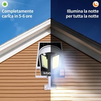 INTELAMP LED Napelemes Lámpa 12500mAh IP65 Vízálló Mozgásérzékelős Kültéri Világítás 6