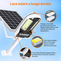 INTELAMP LED Napelemes Lámpa 12500mAh IP65 Vízálló Mozgásérzékelős Kültéri Világítás 5
