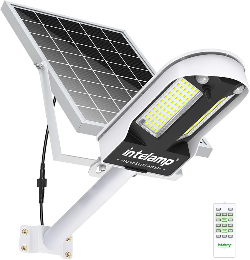 INTELAMP LED Napelemes Lámpa 12500mAh IP65 Vízálló Mozgásérzékelős Kültéri Világítás