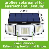 INTELAMP Solarna vanjska svjetiljka sa senzorom pokreta 1200LM – Solarna sigurnosna rasvjeta za vrt i terasu 3