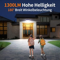INTELAMP Napelemes Mozgásérzékelős Kültéri Lámpa 1300 LM, 2 db, IP65 Vízálló 3