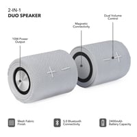 Bluetooth reproduktor Intempo Aria Duo 20W, TWS, IPX4, USB-C – sivý 4