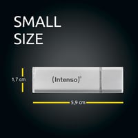 USB kľúč Intenso Alu Line 2.0 128 GB strieborný – Hliníkový kryt, 4 g, na kancelárske použitie a pre PC 2