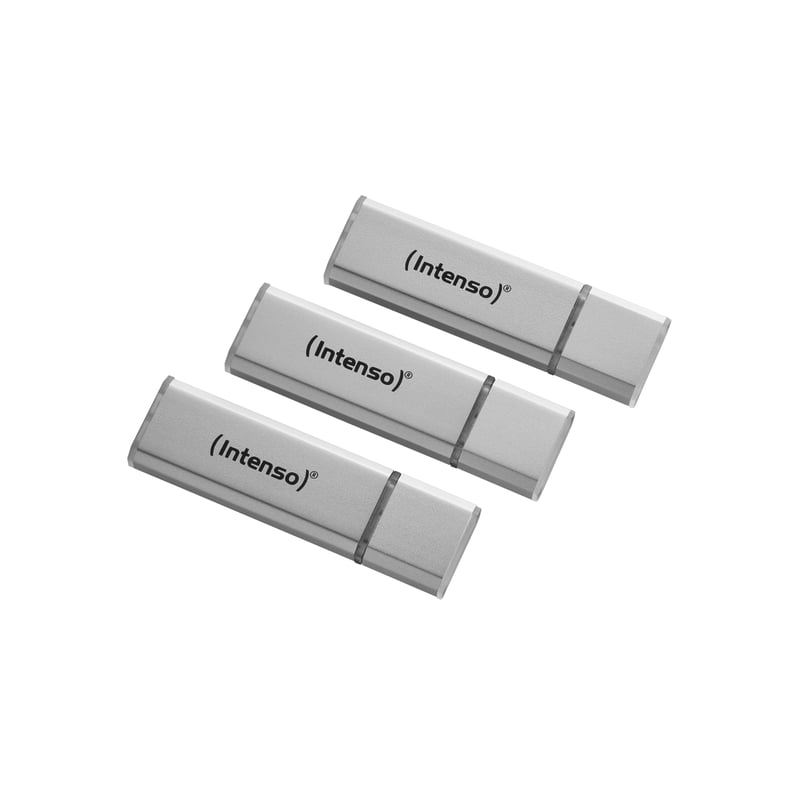 Stick USB Intenso Alu Line 2.0 32 GB Argintiu - Pachet de 3 bucăți
