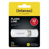 USB kľúč Intenso Flash Line 32 GB, biely, USB-A 3.2 Gen 1, rýchly prenos dát, kompatibilný s USB-C 6