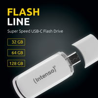 USB kľúč Intenso Flash Line 32 GB, biely, USB-A 3.2 Gen 1, rýchly prenos dát, kompatibilný s USB-C 2