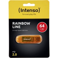 USB kľúč Intenso Rainbow Line 64 GB USB 2.0 - oranžový, rýchlosť čítania 28 MB/s, ľahké plastové puzdro 3