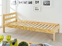 Rošt Inter Link na jednolôžko, masívne borovicové drevo, prírodný, 90x200 cm 2