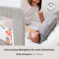 Interbaby zaštitna ogradica za dječji krevet, sklopiva, visina 70 cm, dužina 150 cm 4