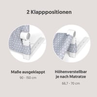 Interbaby zaštitna ogradica za dječji krevet, sklopiva, visina 70 cm, dužina 150 cm 10