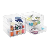 Organizator pentru cosmetice și bijuterii InterDesign iDesign cu 3 sertare, din plastic transparent 10