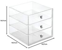 Organizator pentru cosmetice și bijuterii InterDesign iDesign cu 3 sertare, din plastic transparent 3