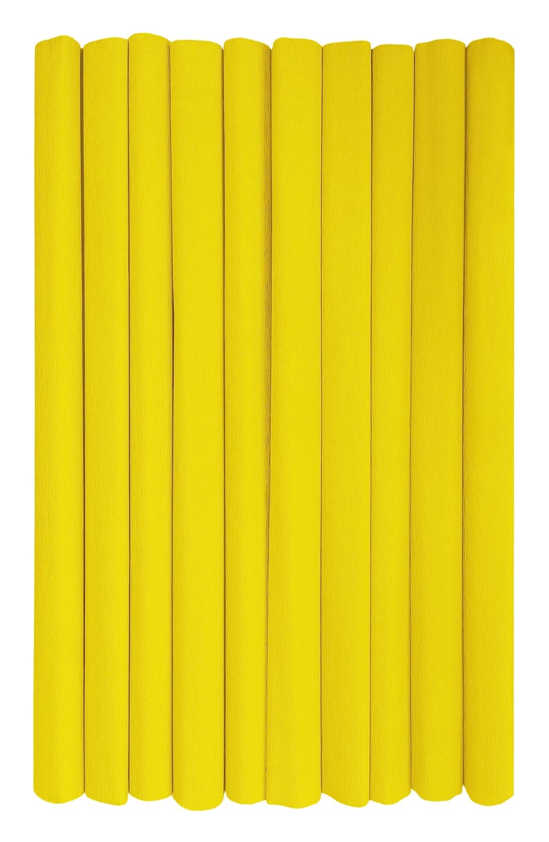 Interdruk Krepový papier v rolke pre deti a na dekorovanie - 10 ks, 50x200 cm, 28 g/m², žltá (04)