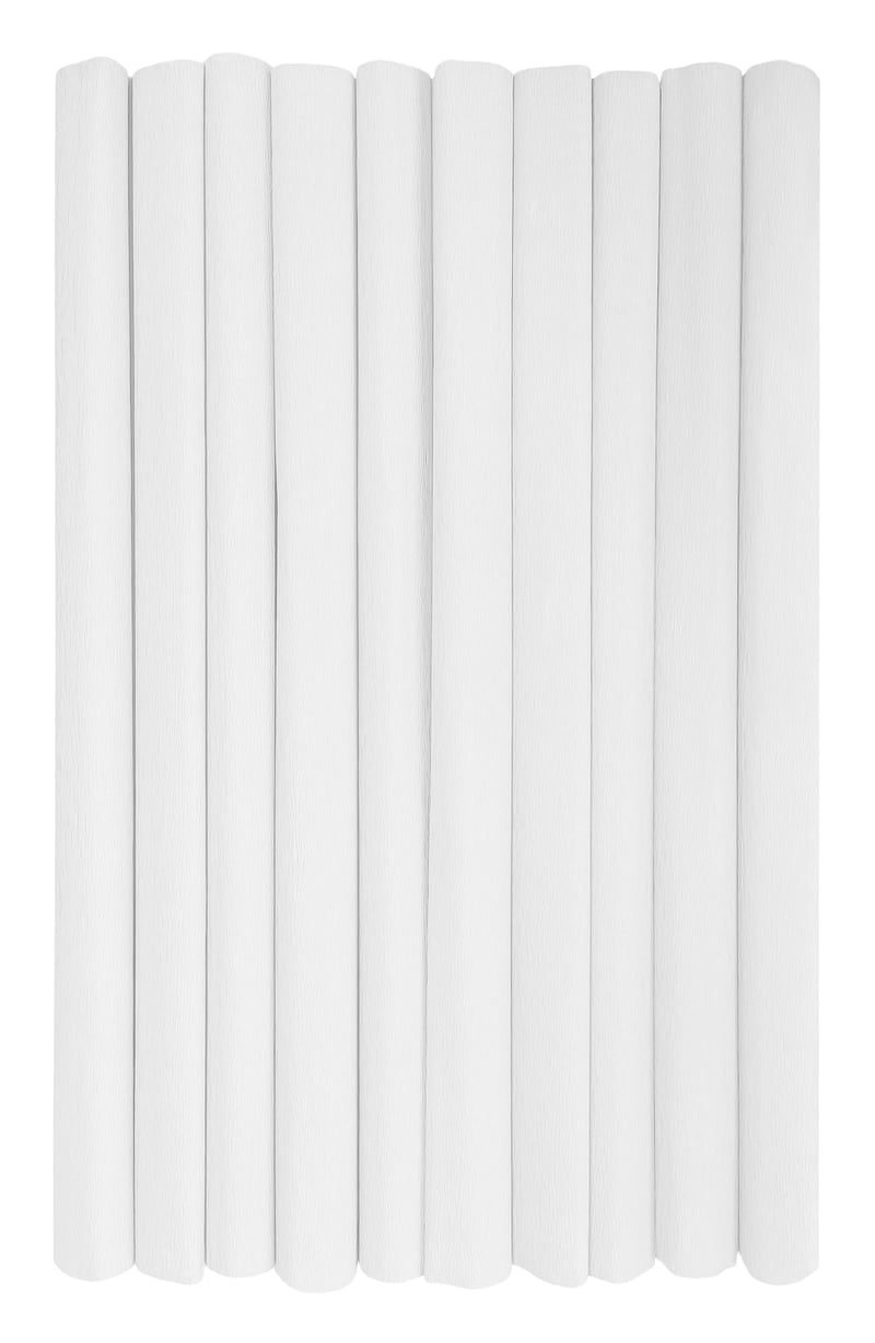 Interdruk Krepový papier v kotúči pre deti a na dekorácie - 10 ks, 50x200 cm, 28 g/m², biely (01)