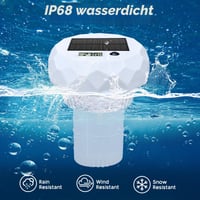 Dozator Plutitor pentru Piscină INTERESTIME cu Lampă Solară, Termometru și 8 Moduri de Iluminare – Accesoriu pentru Piscină 6
