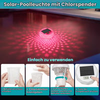 Dozator Plutitor pentru Piscină INTERESTIME cu Lampă Solară, Termometru și 8 Moduri de Iluminare – Accesoriu pentru Piscină 8