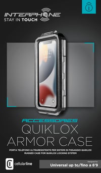 Interphone QUIKLOX ArmorCase vodotesné univerzálne puzdro na smartfón pre motocykle, max. 6,9" 2