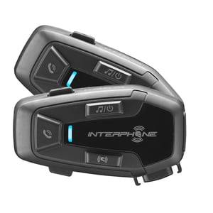 Interphone U-Com 7R dvostruki paket Bluetooth 5.2 komunikator za motocikle s odvojivom jedinicom i ugrađenom baterijom, 15 sati rada, 4