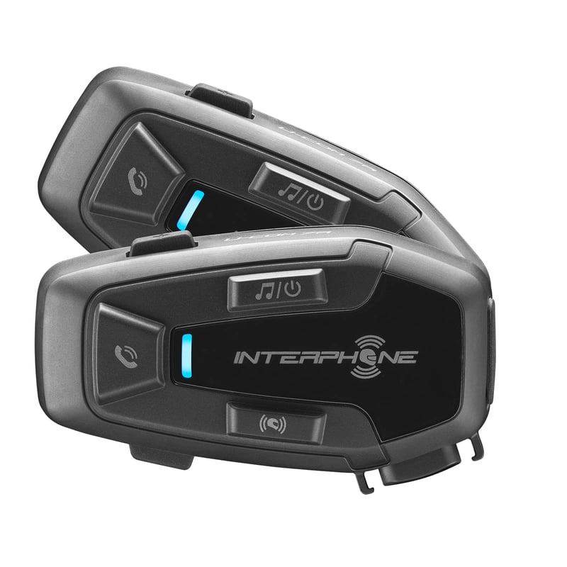 Interphone U-Com 7R duplé balenie, Bluetooth 5.2 motocyklový komunikátor s odnímateľnou jednotkou a integrovanou batériou, výdrž 15 hodín, 4