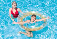 Intex 56274NP Glitter felfújható úszógumi - arany vagy pink - 107 cm 4