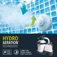 Intex 26642 Krystal Clear pješčana filterska pumpa s RCD zaštitom, protok vode 3500 l/h, sistemski protok 2000 l/h, bijela 5