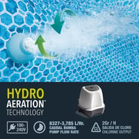 Sistem cu apă sărată Intex 26662GS Krystal Clear, generator de clor pentru pompe cu filtru, 1136-3785 l/h, pentru piscine mici de până la 366 cm, alb 5