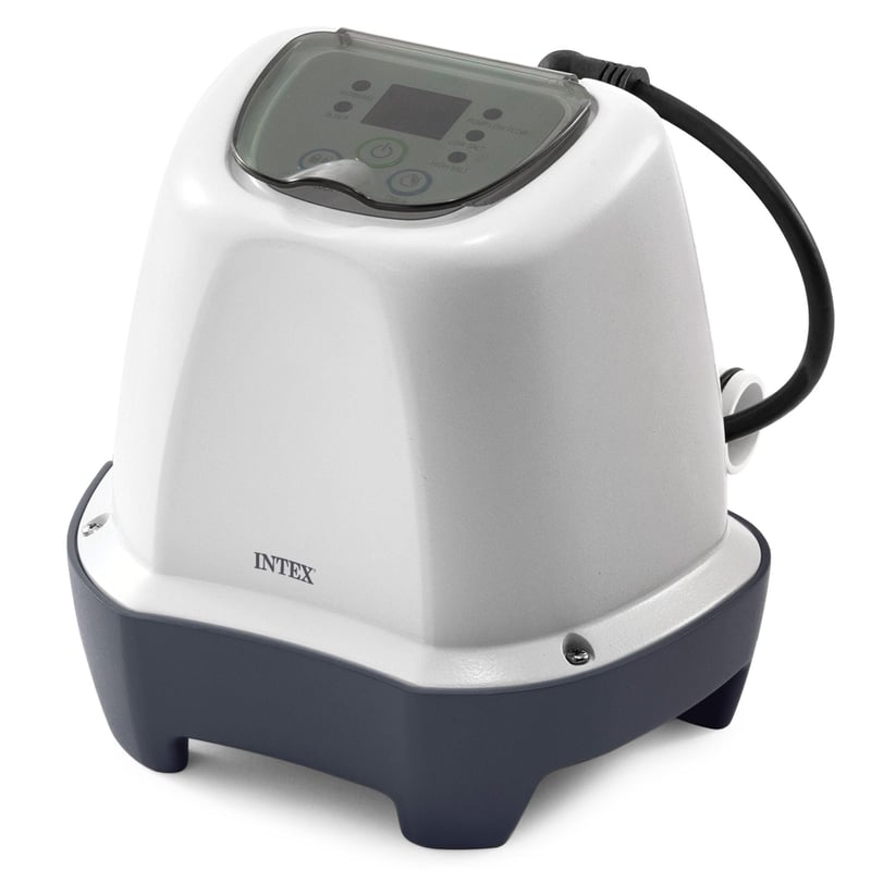Sistem cu apă sărată Intex 26662GS Krystal Clear, generator de clor pentru pompe cu filtru, 1136-3785 l/h, pentru piscine mici de până la 366 cm, alb