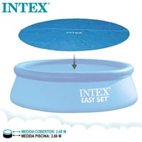Solárna krycia plachta na bazén Intex 28012 pre kruhové bazény s priemerom 366 cm, modrá, pre bazény Easy Set a Frame Pool, priemer 348 cm, 120 µm 5