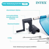 Intex 28051 Namatalica za solarni pokrivač za bazene, za pravokutne montažne bazene 2,74 m - 4,88 m, ručna namatalica 3