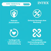Intex 28051 Namatalica za solarni pokrivač za bazene, za pravokutne montažne bazene 2,74 m - 4,88 m, ručna namatalica 6
