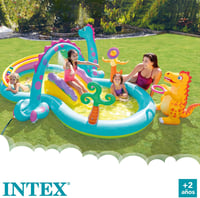Intex 57135NP Dinoszaurusz Pancsoló Központ - Gyerekmedence Mozgatható Vízpermetező Ívvel, Nyári Kültéri Játék 3+ Éveseknek, Többszínű 2