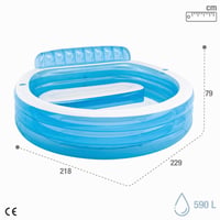 Rodinný nafukovací záhradný bazén Intex 57190NP Swim Center Family Lounge 229 x 218 x 76 cm, 640 litrov 5