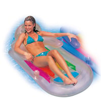 Nafukovacie ležadlo Intex 58802 bielo-svetlomodré 160 x 85 cm plážové ležadlo plávajúce ležadlo 1