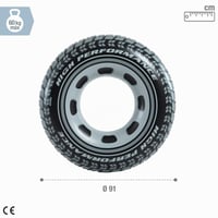 Intex 59252NP Nafukovacie koleso na plávanie 91 cm, dizajn čiernej pneumatiky, plážové koleso do bazéna 4
