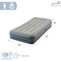 Saltea gonflabilă de o persoană Intex 64116ND Fiber-Tech RP cu pernă dublă integrată, 99x191x30 cm 4