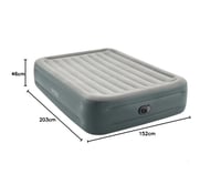 Nafukovacia posteľ pre hostí Intex 64126ND Essential Rest so vstavanou elektrickou pumpou, 152x203x46 cm, max. 272 kg, technológia Fiber-Tech, pre 2 osoby 2