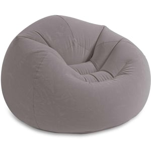 Intex 68579NP Fotelja na napuhavanje "Sitzsack" siva vinil 114x114x71 cm udobna vreća za sjedenje na napuhavanje