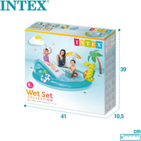 Intex Aligátor Játszóközpont - Gyerek Pancsoló Medence 160L, PVC Anyagból, Átlátszó, 40cm Átmérőjű, Tartós Vinyl 7