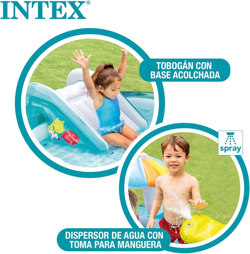 Intex Aligátor Játszóközpont - Gyerek Pancsoló Medence 160L, PVC Anyagból, Átlátszó, 40cm Átmérőjű, Tartós Vinyl