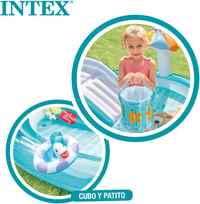 Intex Aligátor Játszóközpont - Gyerek Pancsoló Medence 160L, PVC Anyagból, Átlátszó, 40cm Átmérőjű, Tartós Vinyl 4